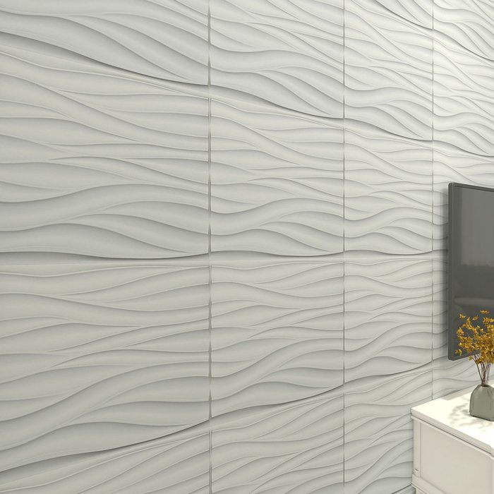 Art3d 19.7" x 19.7" Vinyl Wall Paneling in Matte White Wayfair